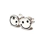 Yahoo! Yahoo!ショッピング(ヤフー ショッピング)二個セット（両耳用） / レディース ピアス/ 8mm スマイリーフェイス（スマイリーマーク） シルバー925 スタッドピアス
