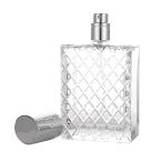 ショッピングパーソナルケア製品 Badasa 香水瓶、100Ml香水瓶の正方形、グリッドポータブルクリアトラベル詰め替え可能な香水ガラス空の瓶