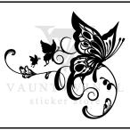 ステッカー バタフライ 蝶 左右セット カッティングステッカー