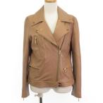 amonia moni rider's jacket leather jacket Italian leather pink beige 1 S rank lady's 