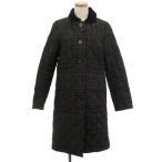 ショッピングラベンハム ラベンハム LAVENHAM MOLLOY ＆ SONS 美品 ステンカラ―コート ツイード イギリス製 黒系 ブラック グレー 36 M位 レディース