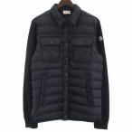モンクレール MONCLER 美品 MAGLIONE TRICOT CARDIGAN ニット切替 カーディガン ダウンジャケット ブルゾン 紺 ネイビー M メンズ