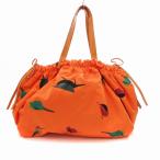 マークバイマークジェイコブス MARC by MARC JACOBS トートバッグ 巾着 総柄 バード オレンジ /JS レディース