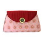  BVLGARY BVLGARI клатч сумка атлас мир рисунок розовый красный женский 