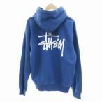 ステューシー STUSSY パーカー フーディー 裏起毛 ロゴ L 青 /JS メンズ