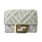 ショッピングフェンディ フェンディ FENDI バケット マイクロ コンパクトウォレット 三つ折り財布 FF 8M0395AAJDF0QVL ホワイト ゴールドカラー 白   レディース