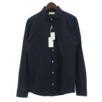 未使用品 M&Y タグ付き ワイシャツ イタリアンカラー イタリア製 長袖 紺 ネイビー S ■GH メンズ