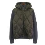 モンクレール MONCLER 美品 cardigan tricot ニット切替 ダウンジャケット ブルゾン カーキ グレー M メンズ