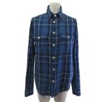 ポロ ラルフローレン POLO RALPH LAUREN チェックシャツ ネルシャツ 長袖 青 ブルー XS レディース