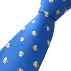 エルメス HERMES ネクタイ 7207UA シルク100 カタツムリ柄 ブルー 青 メンズ