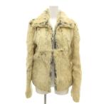  Rav редкость La Brea прекрасный товар мех жакет 4 бежевый мех кролика /NL #GY99 женский 