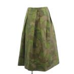 マルニ MARNI 美品 スカート タック ギャザー フレア イタリア製 カモ柄 迷彩柄 カーキ 38 S位 レディース