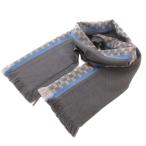 グッチ GUCCI マフラー ストール フリンジ GG柄 総柄 シルク混 黒 ブラック グレー /YJ メンズ