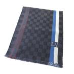 ルイヴィトン LOUIS VUITTON M70339 エシャルプ・メサジェ ダミエ マフラー ウール フリンジ グレー  メンズ