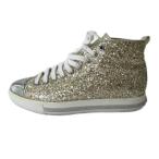 ショッピングMIUMIU ミュウミュウ miumiu スニーカー シューズ ハイハット グリッター ラメ ゴールド 36.5  レディース