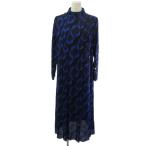 マルニ MARNI ワンピース  ロング とろみ 総柄 長袖 ブラック ブルー 38 レディース
