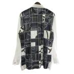 ショッピングエルメス エルメス HERMES バックプリント シャツ セリエ ボタン ホワイト ネイビー 40