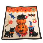 未使用品 フェイラー FEILER ハンカチ タオルハンカチ ハンドタオル ハロウィーン かぼちゃ 黒猫 オレンジ系 レディース