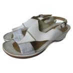 リーガル REGAL サンダル シューズ ウエッジソール レザー 白ホワイト 24cm レディース