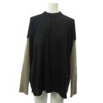 マルニ MARNI ニットソー セーター バイカラー カシミヤ100 バックリボン ブラック ベージュ 38  レディース