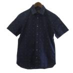 ルイヴィトン LOUIS VUITTON モノグラム シャツ 半袖 XS ネイビー 紺  メンズ