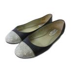  Jimmy Choo JIMMY CHOO балетки плоская обувь стразы 37 чёрный черный серебряный 