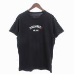ディースクエアード DSQUARED2 22年製 Tシャツ カットソー 半袖 コットン プリント ロゴ S74GD0969 黒 ブラック S メンズ