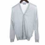 ショッピングイギリス ジョンスメドレー JOHN SMEDLEY カーディガン ニット セーター 長袖 薄手 イギリス製 コットン アイボリー S メンズ