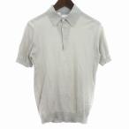 ショッピングイギリス ジョンスメドレー JOHN SMEDLEY ポロシャツ ニット 半袖 イギリス製 コットン アイボリー S メンズ