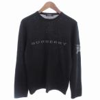 ショッピングバーバリー バーバリーブラックレーベル BURBERRY BLACK LABEL ニット セーター 長袖 ロゴ ホース ウール混 ブラック 黒 2 M位 メンズ