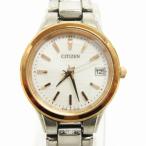 シチズン CITIZEN 腕時計 アナログ デイト 3針 エコドライブ チタン H050-T018351 文字盤白 シルバーカラー 小物 レディース