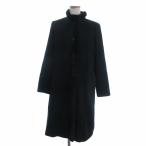 レリアン Leilian 毛皮コート ミンクファー カシミヤ 無地 フロントボタン 黒 ブラック 9 レディース