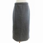 ショッピングzara ザラ ZARA スカート ロング丈  後ろスリット 無地 グレー L レディース