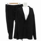 ザラ ZARA セットアップ スーツ ジャケット 1B イージーパンツ スラックス ゴムウエスト ストレッチ 長袖 L 黒 ブラック /FT ■GY03