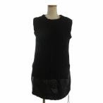 ショッピングモンクレール モンクレール MAGLIONE TRICOT GILET ニットベスト ノースリーブ 切替 ダウンレイヤード プルオーバー 黒 ブラック S レディース