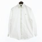 ラルフローレン RALPH LAUREN シャツ 長袖 ボタンダウン コットン ワンポイント 白 ホワイト 14.5-32 ☆AA★ メンズ