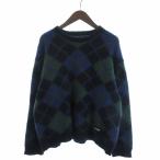 ネイバーフッド ARGYLE PATTERN MOHAIR SWEATER ニット セーター 長袖 クルーネック モヘヤ アーガイル柄 232FUNH-KNM03 紺 ネイビー M