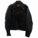 ショット SCHOTT 618 ヴィンテージ 80s ダブルライダースジャケット ブルゾン ジップアップ USA製 レザー 黒 ブラック 38 メンズ
