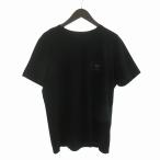 フェンディ FENDI ロゴパッチ Tシャツ カットソー 半袖 クルーネック コットン FY0897A9RL 黒 ブラック XL メンズ