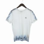 フェンディ FENDI 美品 23SS Tシャツ カットソー 半袖 クルーネック FF柄 プリント FY0894 AN21 白 ホワイト M メンズ