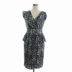  Epoca EPOCA платье One-piece French рукав колено длина оборка kashu прохладный общий рисунок задний Zip чёрный черный 40 женский 