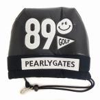 パーリーゲイツ PEARLY GATES ゴルフ アイアンカバー 定番スマイルスマイル 用具 フェイクレザー 巾着型 紺 ネイビー