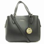 フルラ FURLA 美品 24年製 ミネルヴァ 2WAY ショルダーバッグ ハンド ロゴ チャーム レザー 黒 ブラック 鞄 レディース