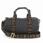 ショッピングフェンディ フェンディ FENDI ミニボストン ショルダーバッグ ハンド 2WAY ロゴライン 円柱型 ナイロン 黒 ブラック 鞄 ☆AA★ レディース