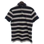 ラルフローレン RALPH LAUREN ポロシャツ カットソー 鹿の子 半袖 ボーダー コットン 紺 白 ネイビー ホワイト M メンズ