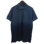 ポロ ラルフローレン POLO RALPH LAUREN ポロシャツ 半袖 インディゴ グラデーション ブルー ネイビー系 L メンズ