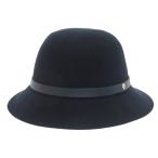 ヘレンカミンスキー HELEN KAMINSKI ハット ウール ベルト レザー 紺 ネイビー M 帽子 レディース