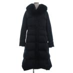 ショッピング古着 レリアン Leilian 美品 ダウンコート ロング丈 フォックスファー 無地 黒 ブラック 9 レディース