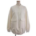 未使用品 ザラ ZARA タグ付き フロントポケット ブルゾン ジャケット 3509 744 250 オフホワイト M レディース