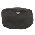 ショッピングプラダ プラダ PRADA ナイロンポーチ 三角プレート 化粧ポーチ  小物入れ 黒 ブラック 小物 ■FF レディース